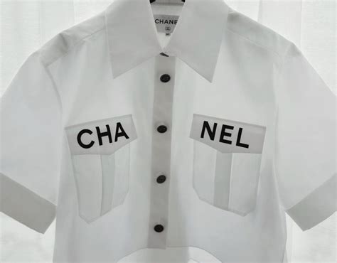 chanel witte blouse|authentic chanel shirt.